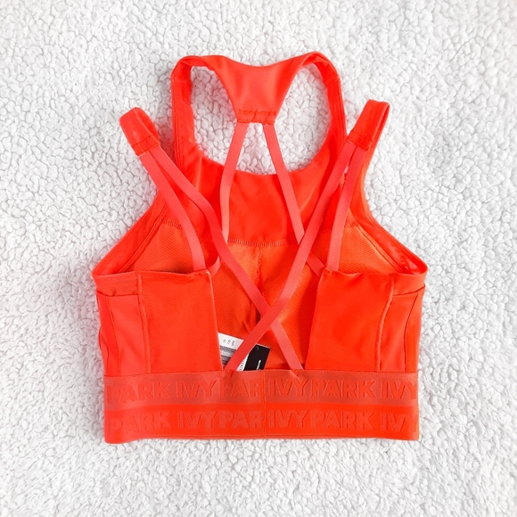 NWT ADIDAS × IVY PARK By Beyoncé Solar Orange Halter Athletic Sports Bra Size XS - Picture 2 of 9